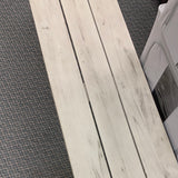 63`` WOOD BENCH, indoor / outdoor, color is white/grey wash