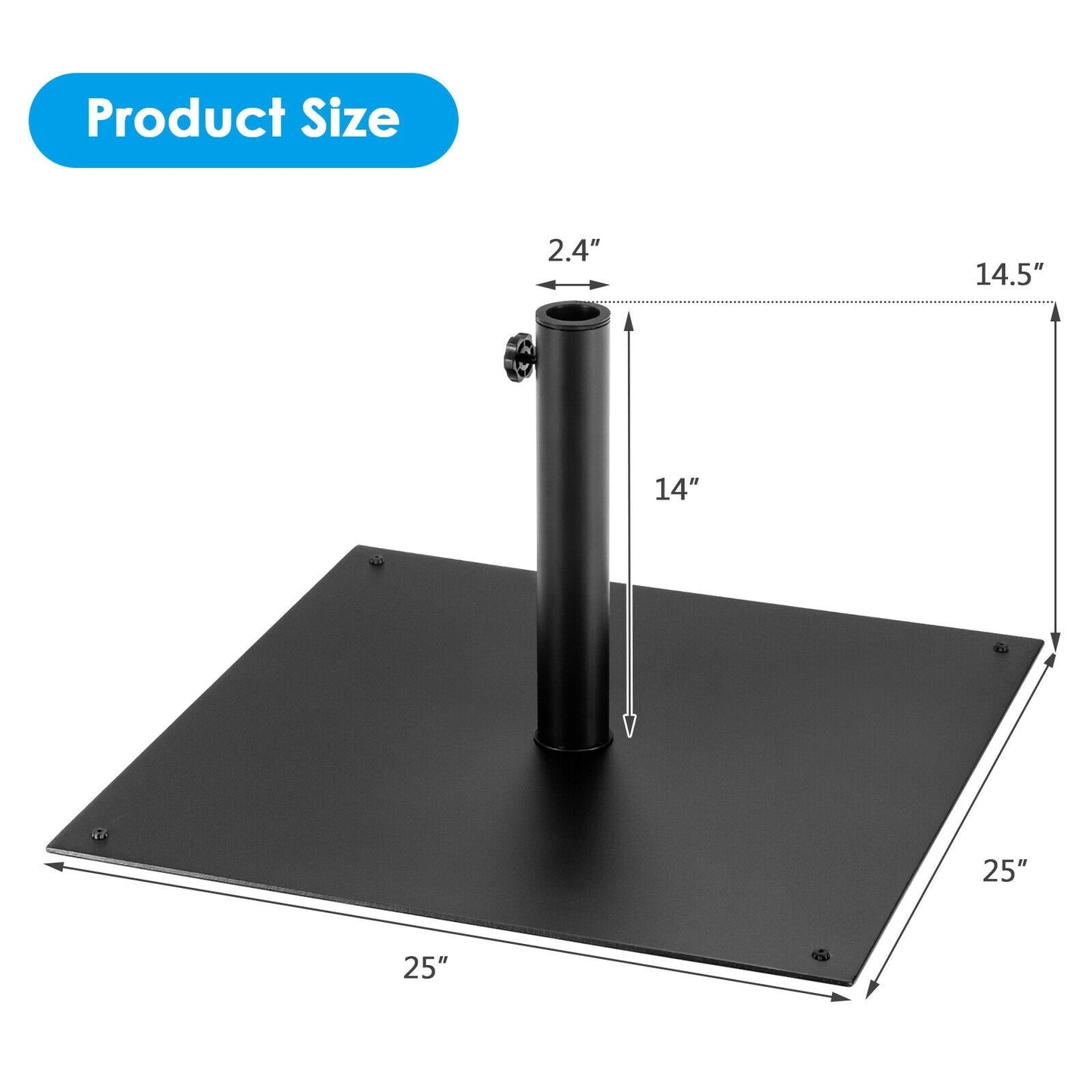 40 lbs Square Umbrella Base Stand with for Backyard Patio reg $243.99