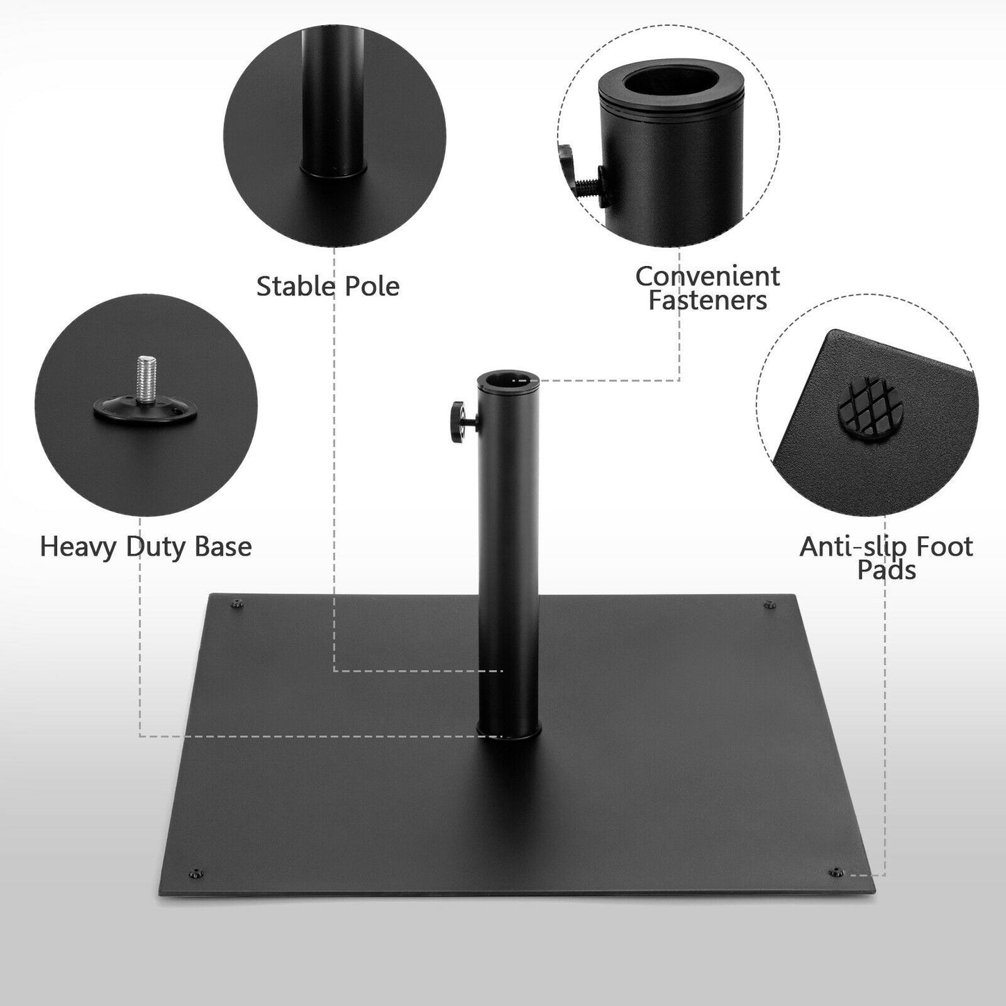 40 lbs Square Umbrella Base Stand with for Backyard Patio reg $243.99