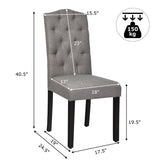 Tufted Upholstered Dining Chair - GREY, Each