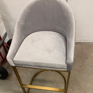 *SALE*Richardson 26`` stool - grey, gold legs