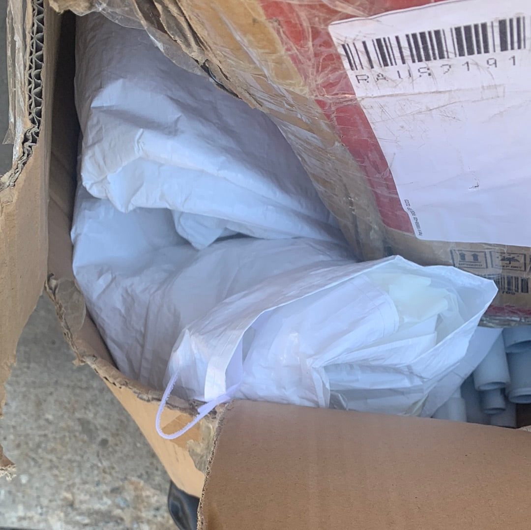 6 used party tents, maybe missing parts or broken parts