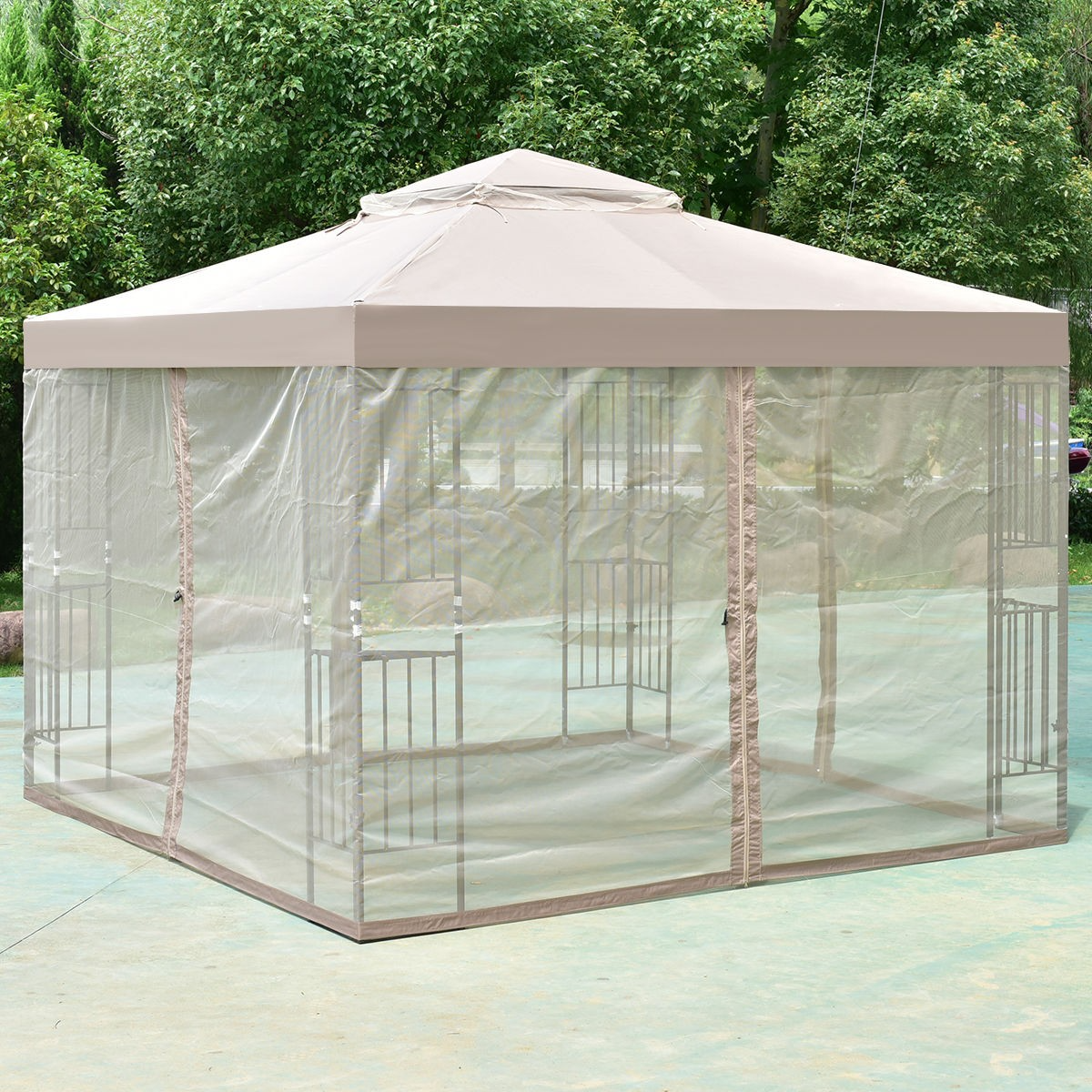 10 Feet x 10 Feet Awning Patio Screw-free Structure Canopy Tent, Reg $399.99