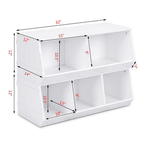 Kids Flexible Stackable Toy Box Organizer Storage Cabinet