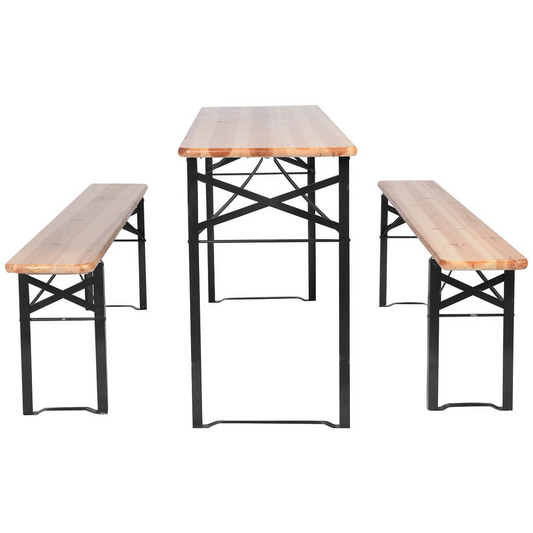 3 Pieces Folding Wooden Picnic Table Bench Set