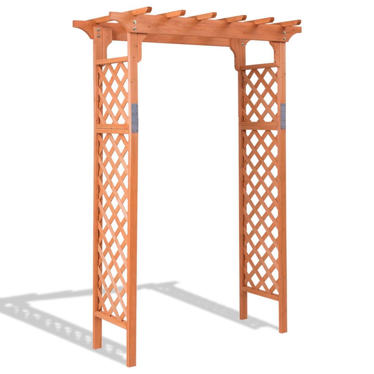 7 ft Garden Wooden High Arbor Arch Plant Pergola, assembled