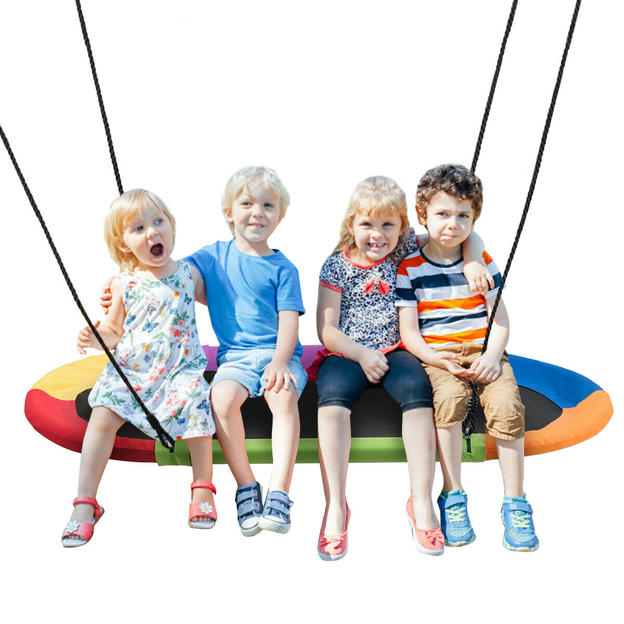 60” Saucer Tree Swing Surf Kids Outdoor Adjustable Giant Oval Platform Swing Set