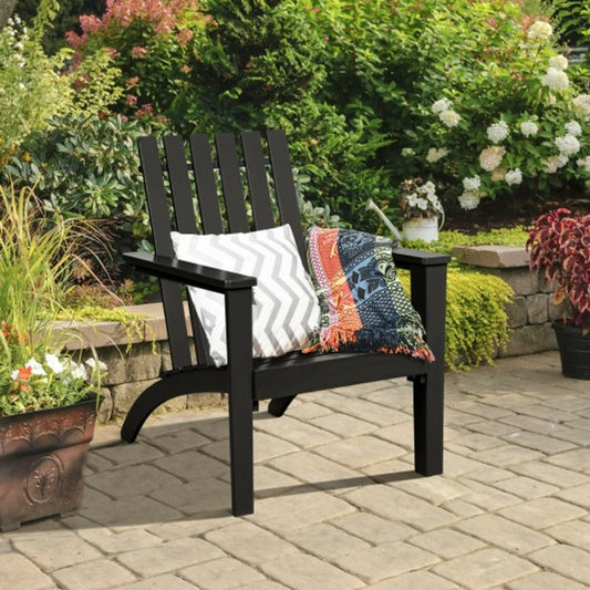 Outdoor Acacia Wood Adirondack Armchair *SCRATCH & DENT* - OP70602BK