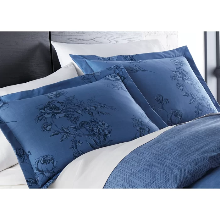 Waymon reversible duvet set, full / queen, blue