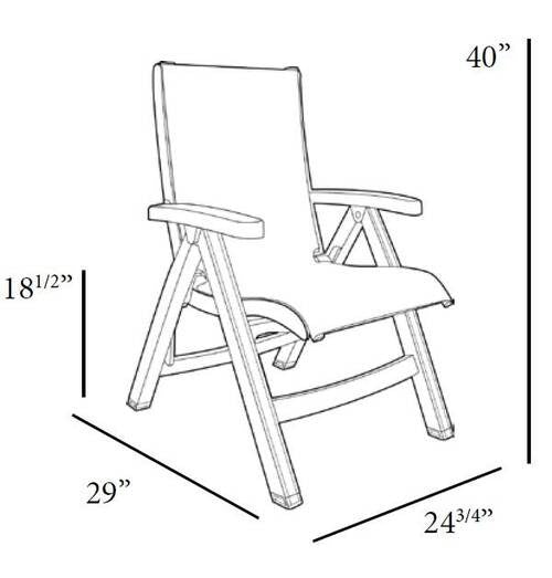 Jamaica Beach Midback Folding Sling Chair with White Frame from Grosfillex